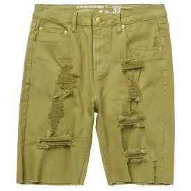 GROUND UP DENIM SHORTS - MOSS