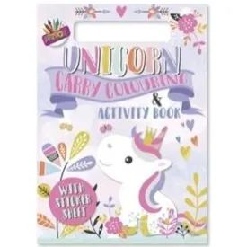 A4 Colouring Activity Set - Unicorns Fun Kids Cute Pictures Stickers