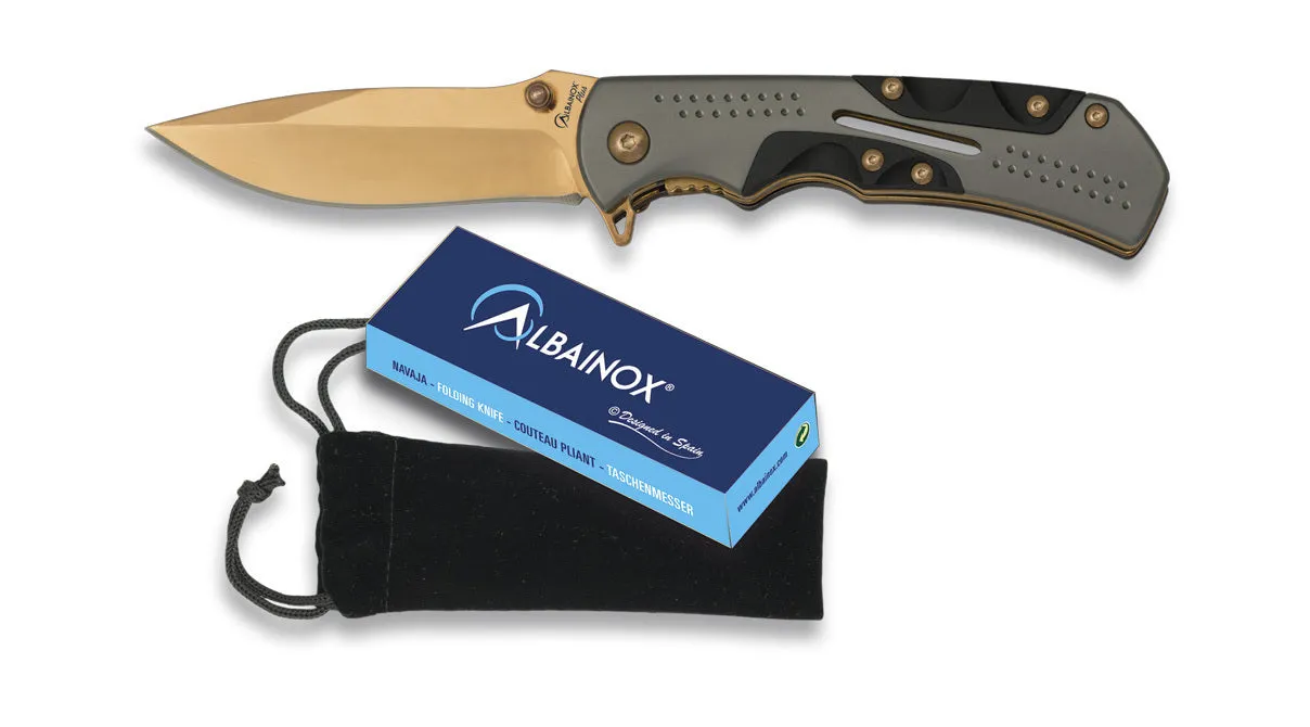 Albainox coloured S/S blade, 7.5cm, G10 handle