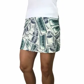 Benjamins Money Print Athletic Slim Golf Skort