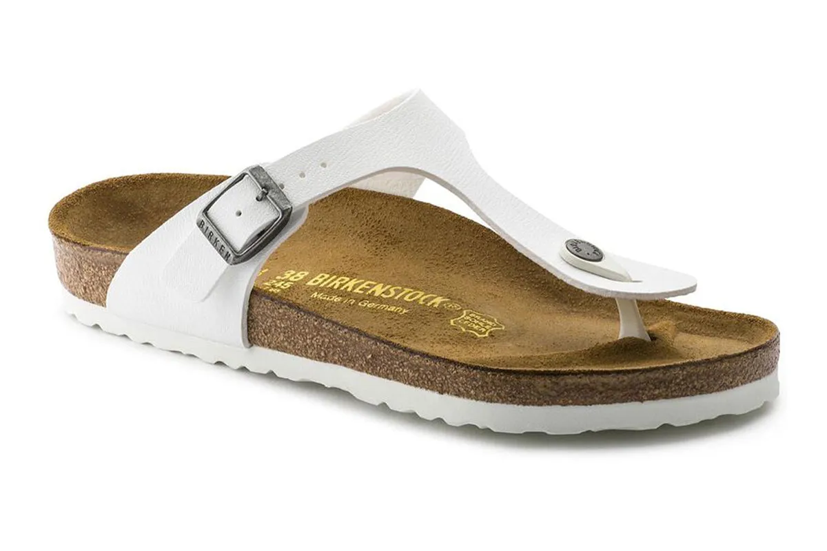 Birkenstock Gizeh R White Birko-Flor Womens