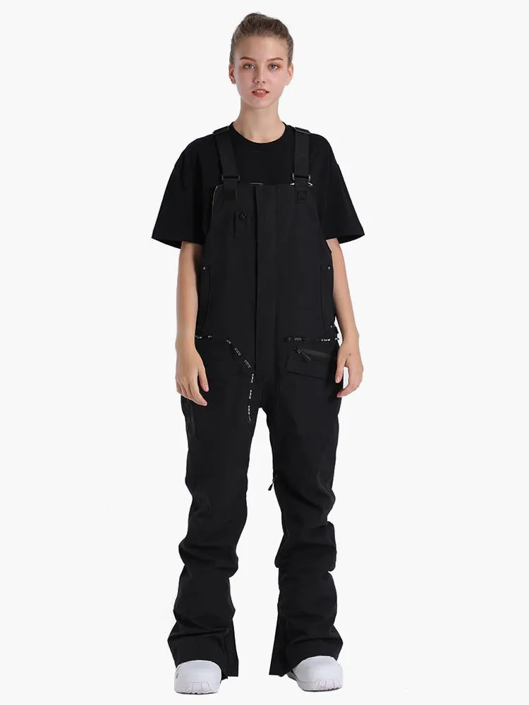 Black Unisex Overalls Snowboard Ski Bibs Pants