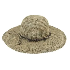 Boardwalk Style - Seagrass Crochet Sun Hat With Beads