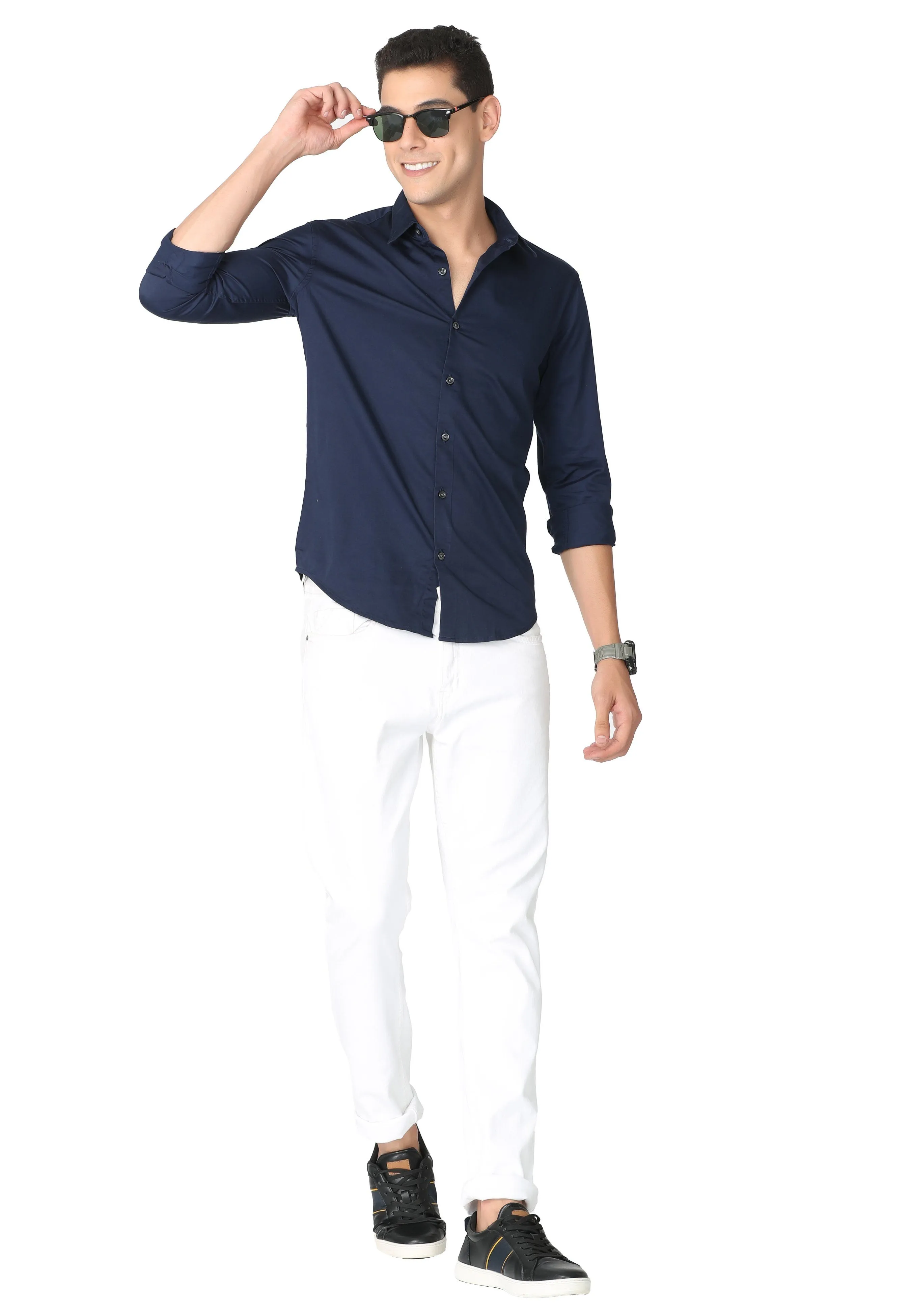 Dark Blue Stain Twill Shirt