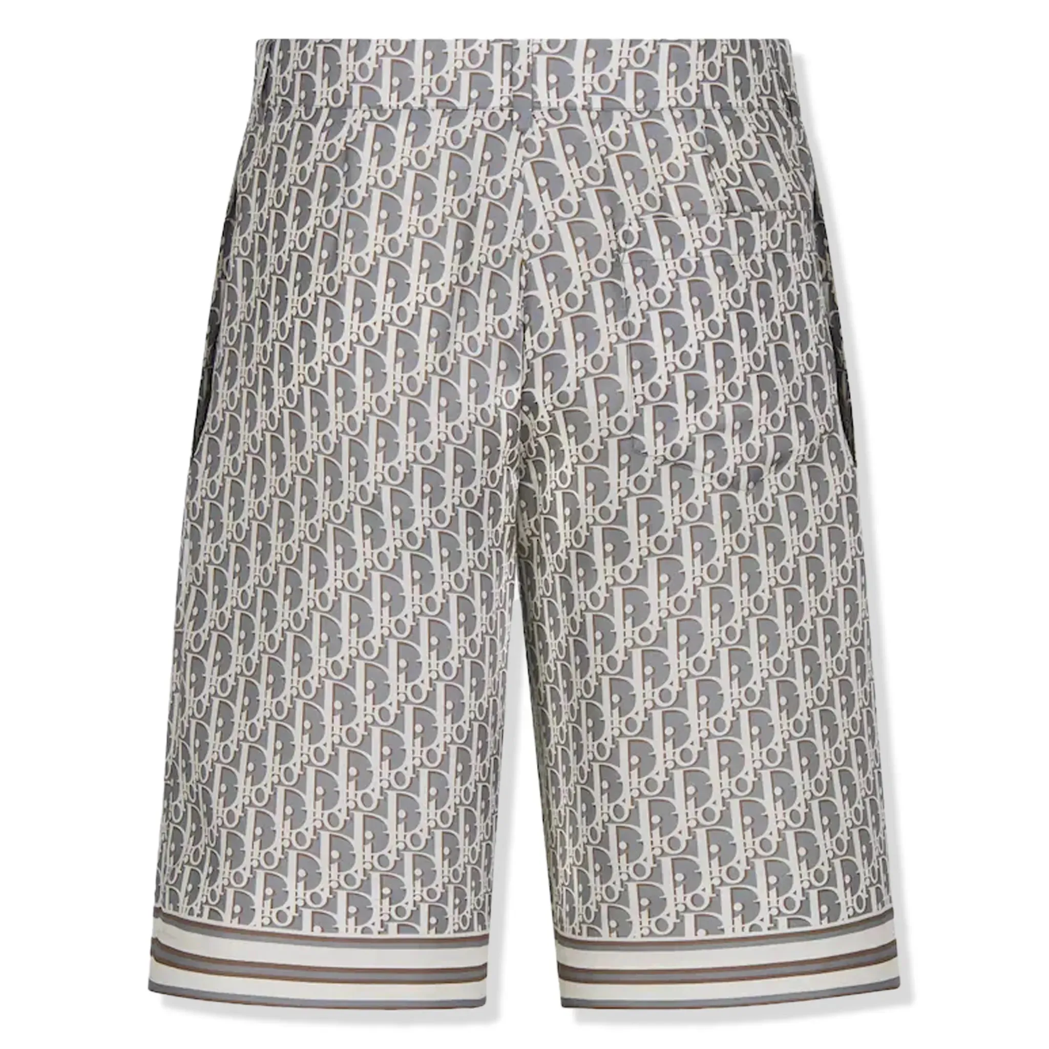 Dior Oblique Bermuda Grey Silk Twill Shorts