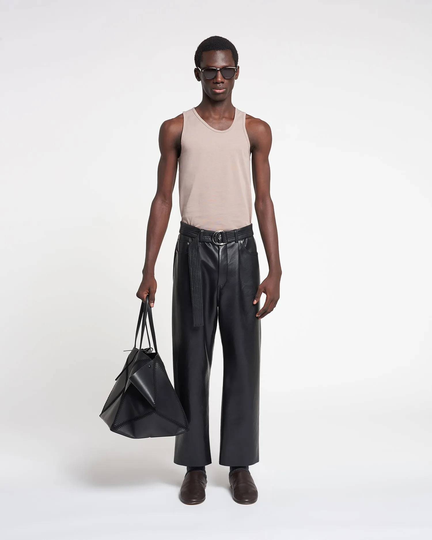 Ferre - Regenerated Leather Pants - Black