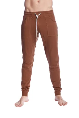 Long Cuffed Jogger & Yoga Sweat Pants (Chocolate Brown)