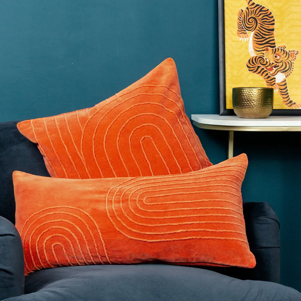 Mangata Soft Velvet Cushion Orange