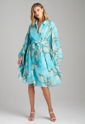 Minerva Silk Dress in Blooming Yucca