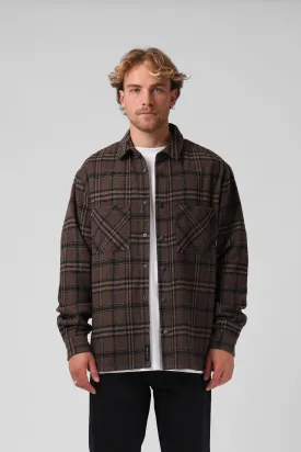 Plaid Shacket - Brown/Black Plaid